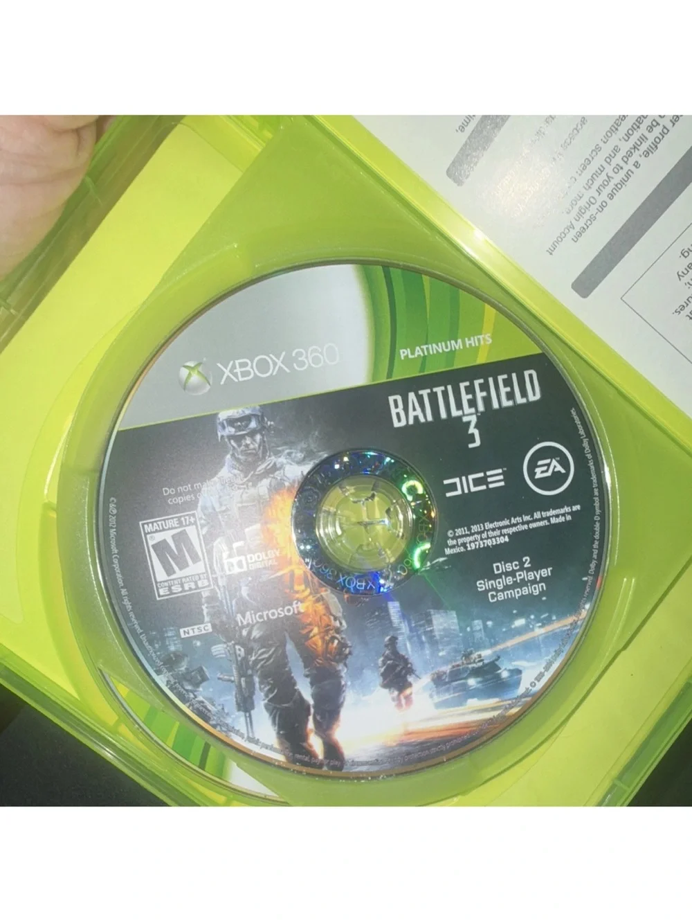 Battlefield 3 (Platinum Hits) for Xbox 360 - Green